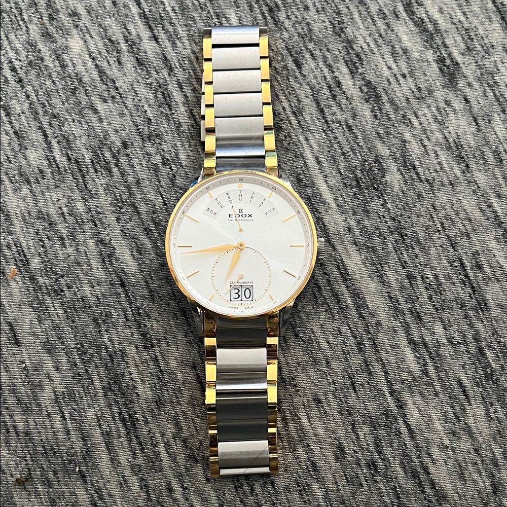 Edox Two-Tone Gold and Silver Watch